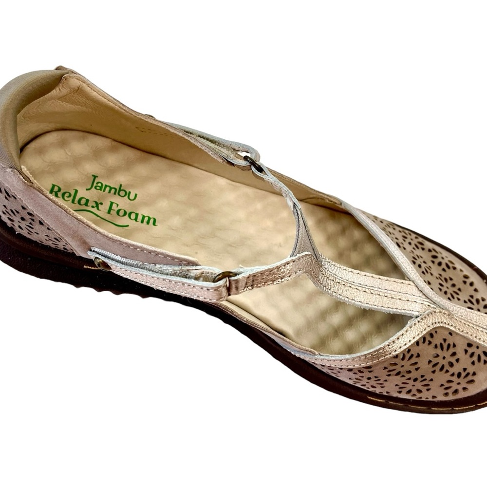 Jambu: Creek, sandals, Mary Jane, tan and gold tone, new with tags. - Picture 2 of 9